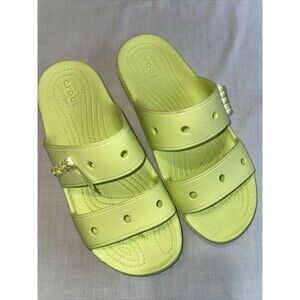 Crocs Unisex Casual Slides Size M 8 W 10 Yellow Green Beach Cruise Island